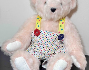 ぬいぐるみ・人形・置物 vintage white teddy bear with rompers
