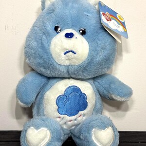 Vintage Care Bears Grumpy Bear 2002 13 Inch Plush | 20th Anniversary | Clouds with Rain Belly Badge | NWT | RARE