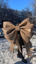 Giant Red Waterproof Christmas Bow: Holiday Door Car Decoration (60cm) product logo