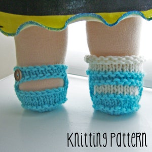 PATTERN Knitting Mary Jane Shoe Bamboletta Clothes Waldorf Doll Pattern image 1