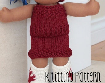 PATTERN Knitting Halter Sweater Dress - Waldorf Doll Pattern - Bamboletta