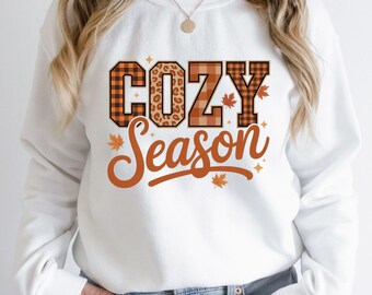 Cozy Season PNG, Embroidery Fall Png, Autumn Png, Retro Halloween Png, Thanksgiving Png, Fall Sublimation Design, Cozy Sublimation Design