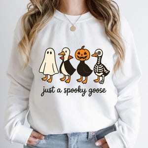 Just a Spooky Goose PNG, Funny Halloween Goose Png, Goose in Halloween Costumes Sublimation, Cute Horror Png, Spooky Goose Png