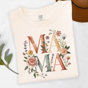Faux Embroidery Mama Png, Faux Embroidery Floral Mama Png, Mother&#39;s Day Png, Mom Faux Embroidery Png, Mama Sublimation Design