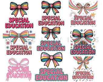 Special Education PNG Bundle: Coquette Teacher Life Sublimation (Digital Download)