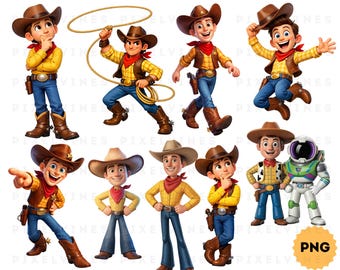 Toy Story PNG Clipart Bundle, Toy Story Birthday PNG, Kids Party Decorations, DIY Printable Designs, Digital Download