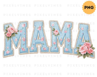 Mama Pearls PNG, Easter Mama PNG, Floral Christian Pearls PNG, Retro Rose religieuze sublimatie, Boho Cottagecore Mama png, digitaal bestand