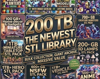 20M+ STL Files for 3D Printing | Anime & Cosplay STL Pack | Toys, Miniatures, Home Decor Models | Commercial License Mega Collection 2026