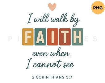 Boho Christian Png, Jesus Png, Sublimation Design, Walk By Faith Not By Sight Png, Bible Verse Shirt Religious Png, Png Download