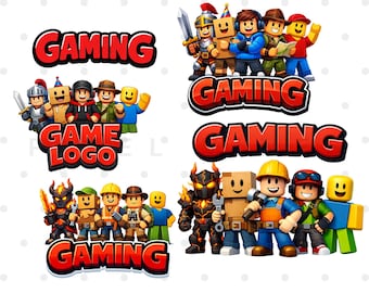 Roblox PNG Bundle: Gaming Font, Clipart, and Characters (Digital Download)