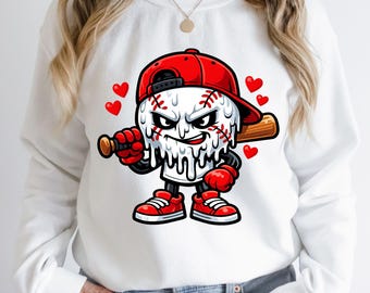 Baseball Drip Valentines Png, Cool Sports Design for Boys & Men baseball drip Png, Baseball player Png, Boys baseball Png, Game day Png