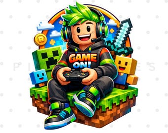 Pixel Gamer Characters PNG, Avatar Clipart, Sublimation Design (Digital Download)