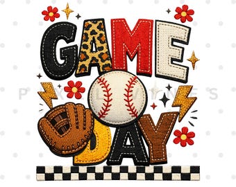 Game Day Baseball PNG, faux yarn Baseball Png, Crochet Baseball png, Game day Shirt design, Baseball season png, Baseball mom png