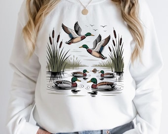 Retro Flying Mallard Duck PNG, Duck Hunting Png Sublimation, Duck Hunter png, Mallard png, Hunting Sublimation, Hunting Png, Retro Hunting