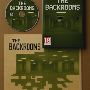 The Backrooms Limited Sammler-Tribute-Set | Analog Horror Display, Lore Pack, 10 Sticker + Dummy Disc & Miniposter (Kein Spiel)