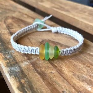 Sea Glass Hemp Bracelet - Pick The Bead Colors