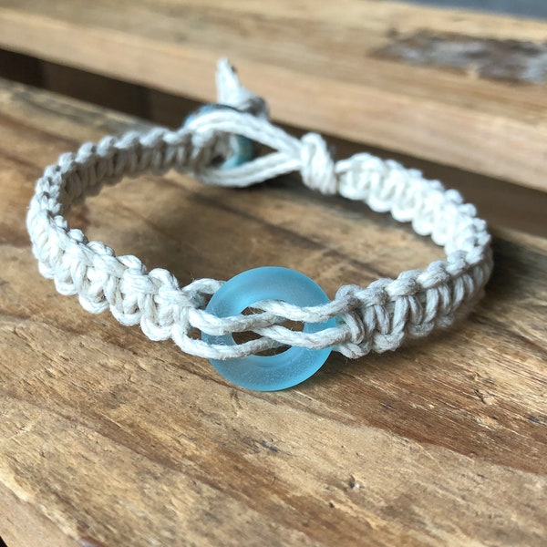 Glass Bead Hemp Bracelet