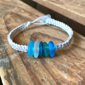 Sea Glass Hemp Bracelet - Pick The Bead Colors