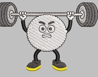 Funny Weightlifting Dumpling – Embroidery Design