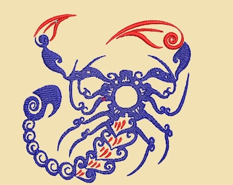 Diseño de bordado de Escorpio / Archivo digital del zodiaco