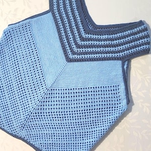 Hand-Knitted V-Neck Summer Top: Lightweight Stretch Yarn, Size S