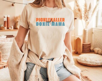 Pickleballer and Doxie Mama Tshirt, Dachshund Mom Gift, Pickleball Womens Tee, Dog Mama Shirt, Grandma Gift, Mother's Day Gift Idea