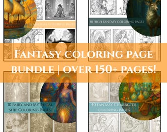 Fantasy-Malbuch: 150+ Fabelwesen, Drachen, Feen (PDF Download)