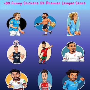 Premier League | Soccer | Stickers | Football Player | Caricatures | Digital Download | Sticker |