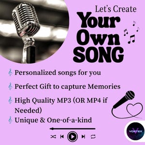 Personalized Song Gift | Custom Lyrics | Custom Music | Personalized Lyrics | Singing Gift | Create a Song |Unique Music Gift | Singing Gift