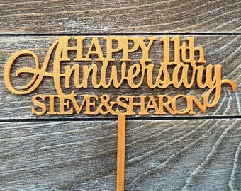 HAP2-Customizable Happy Anniversary Cake Topper