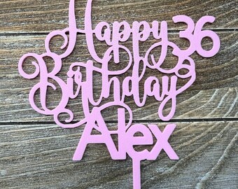 HBP6-Customizable Happy Birthday Cake Topper
