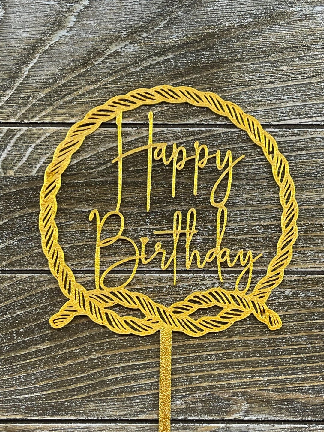 Happy Birthday Rope Cake Topper - Etsy