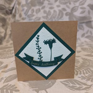 Cartão de aniversário feito à mão 5" x 5"