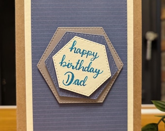 Personalised Handmade Birthday Card - Hexagon