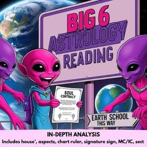LECTURA ASTROLÓGICA BIG 6 - análisis en profundidad: mini lectura de la carta natal, lectura de la carta natal, regalo personalizado, lectura astrológica de la carta natal