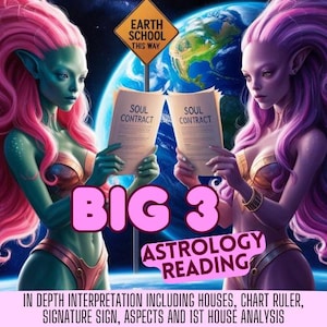 LEITURA ASTROLÓGICA BIG 3 - análise aprofundada: mini leitura de mapa astral, leitura de mapa natal, presente personalizado, leitura astrológica de mapa astral