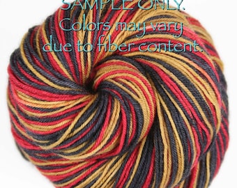 Red Gold Black: Self Striping Yarn - Dyed to Order - Sports Team / San Francisco