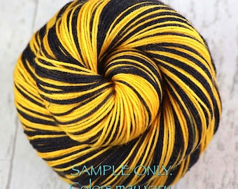 Black Gold: Self Striping Yarn - Dyed to Order - Sports Team, Sorority Colors / Pittsburgh, Boston