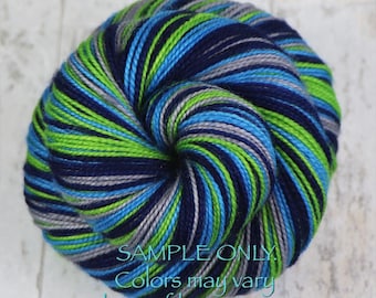 Midnight Blue Gray Green: Self Striping Yarn - Dyed to Order - Sports Team / Minnesota