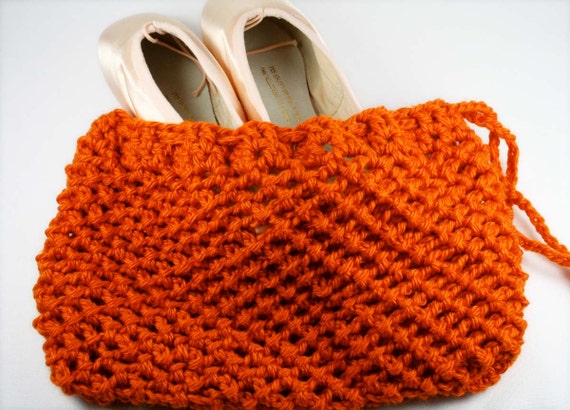 Items similar to SALE - Ballet / Pointe Shoes Bag - Orange bag ...