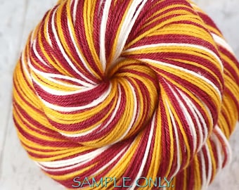 Burgundy Gold White: Self Striping Yarn - Dyed to Order - Sports Team / Washington DC