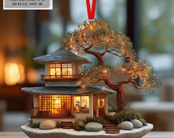 2Dフラット日本茶室ジオラマ - LED禅ガーデンハウス模型装飾 - Etsy 日本