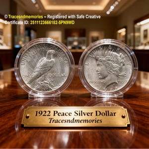 1922 Peace Silver Dollar Rare U.S. Collectible for Coin Enthusiasts