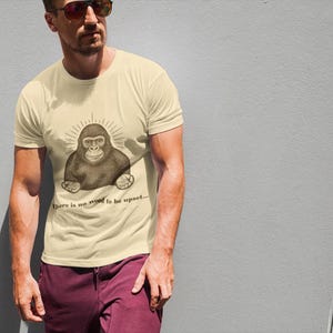 Funny Enlightened Gorilla T-Shirt: Vintage Zen Humor Graphic Tee