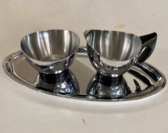 Nils Johan Stainless Sugar/Creamer/Tray Sigvard Bernadotte Nils Johan Sweden Stainless Sugar / Creamer Set By Gatormom13