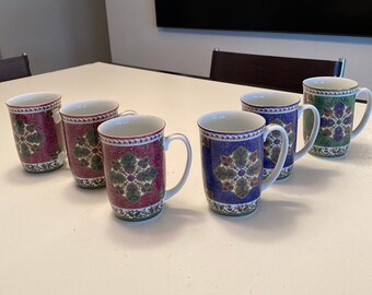 Takahashi Mugs/Takahashi San Francisco 1990 Hand Decorated /Six Mugs/ By Gatormom13