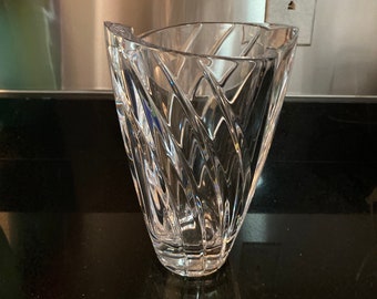 Lenox Crystal Vase /Vintage Large Lenox Ovations Crystal Vase/ Contemporary Design/ C.1999 By Gatormom13