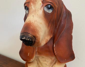 Bassett Hound 1960's Chalkware Basset Hound Dog Shoes, Antique