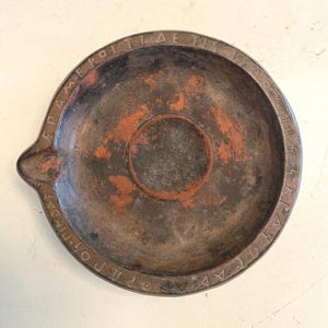 Stoneware Greece Round Vintage Ashtray / Stamped Greece Souvenir/ Mid Century Ashtray/By Gatormom13