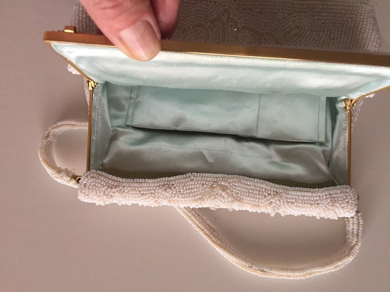 Walborg Handbag/Beaded Blue Silk Interior/ Beaded… - image 2